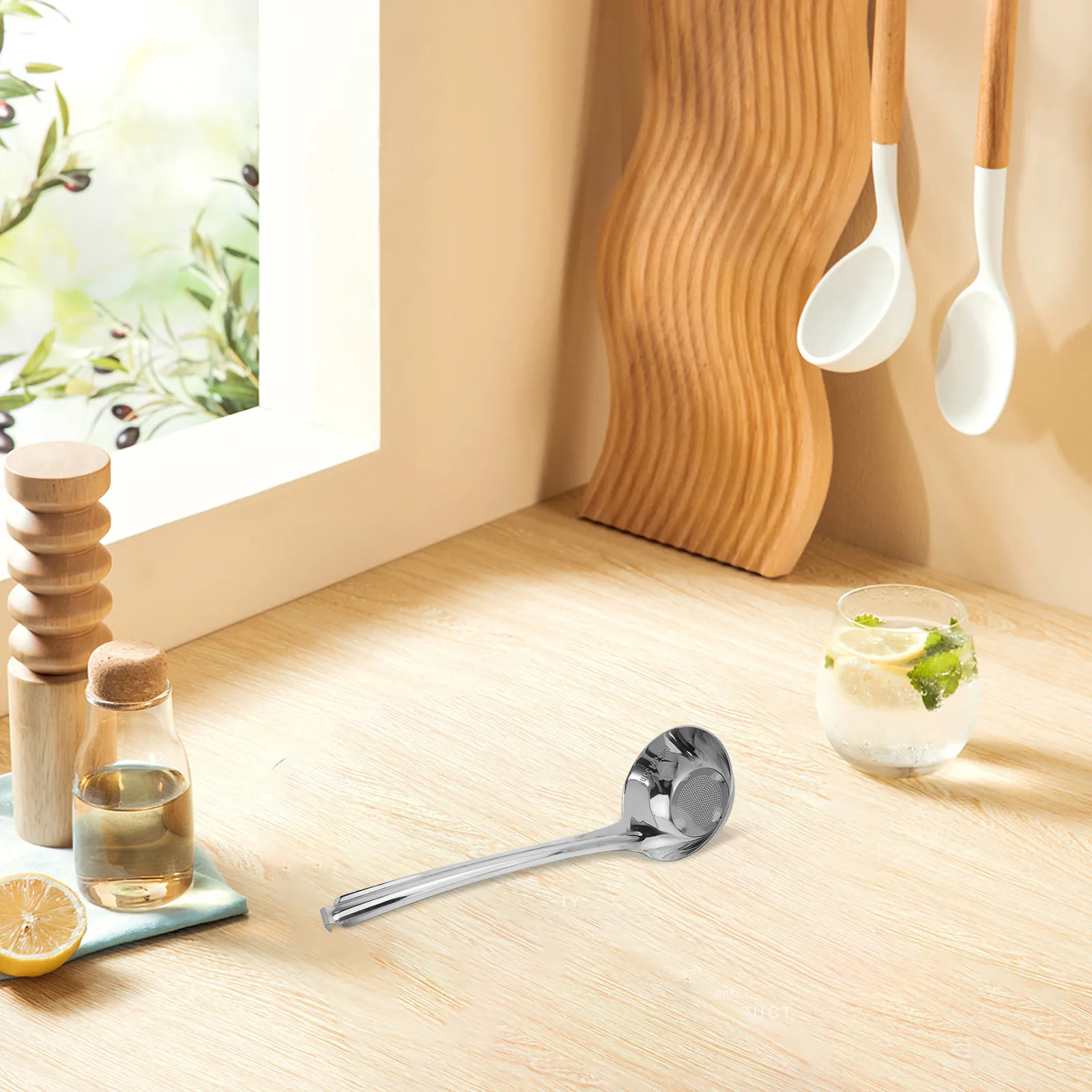 Stainless Steel Fine Mesh Colander Strainer Spoon for Oil Filtering, Deep Frying, Skimming & Fat Separation