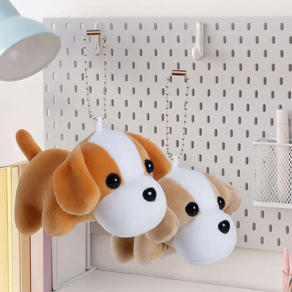 10cm 크기 플러시 장난감 개 키 체인 부드러운 친환경 귀여운 강아지 플러시 열쇠 고리 귀여운 디자인 사랑스러운 플러시 펜던트 장난감