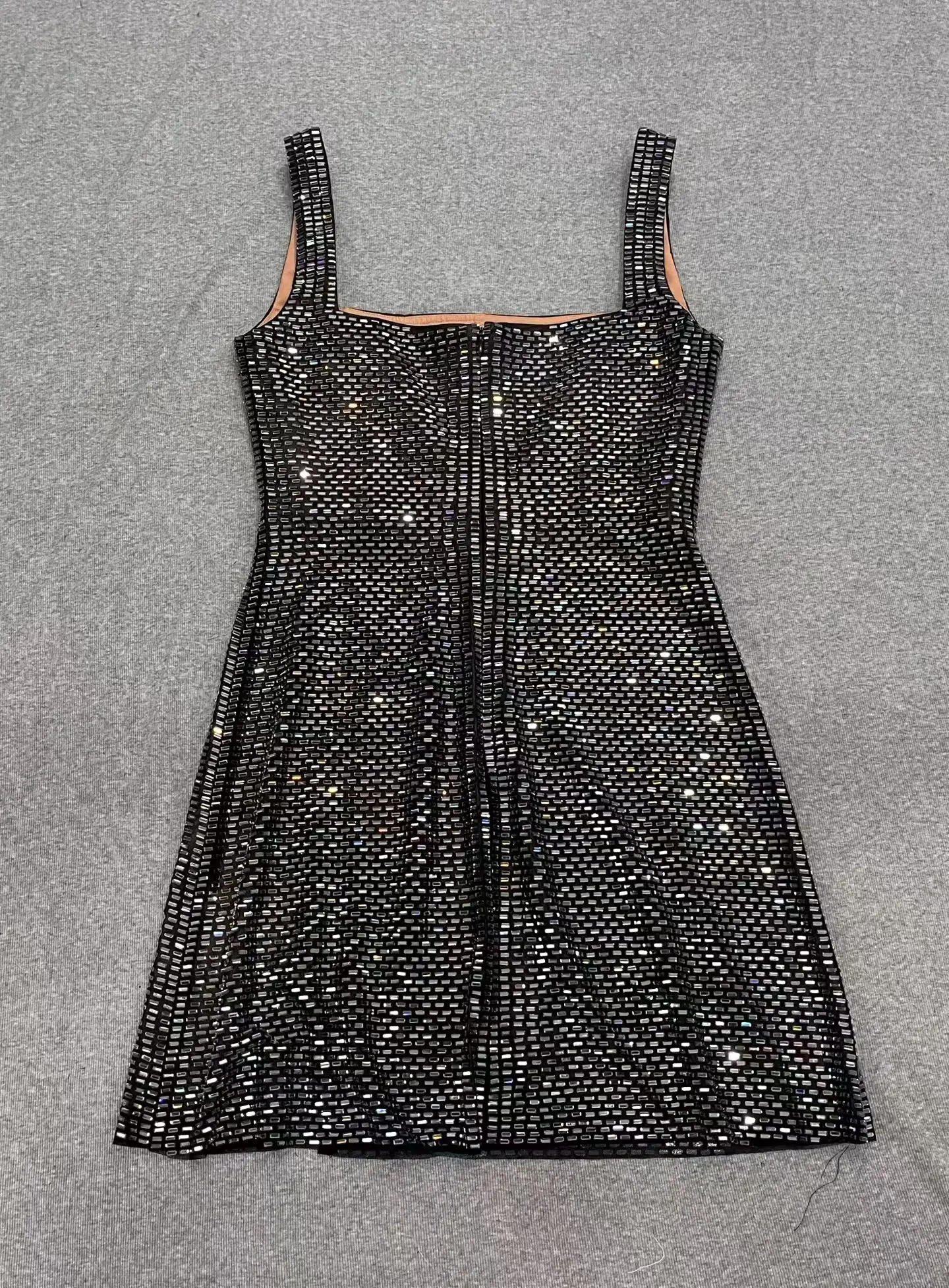 Vestido de festa feminino com strass quente moda mini vestido colete dividido