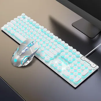 technology new mechanical keyboard and mouse set, low noise and waterproof wired keyboard+mouse set, wired keyboard+mouse set