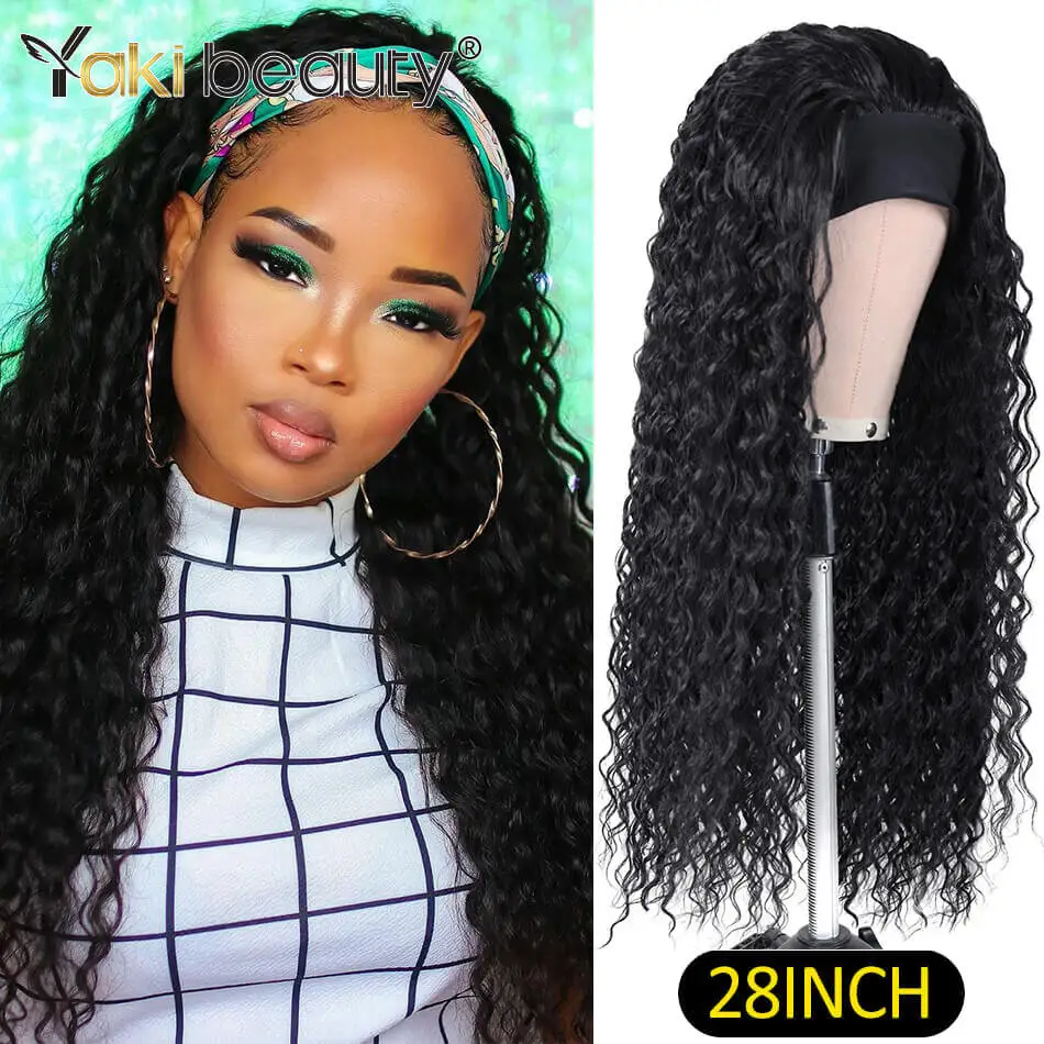 Peruca De Cabeça De Gelo Sintético Para Mulheres Negras, Afro Kinky Curly Wave, Cabelo De Fibra Orgânica, Longo, Ombre, 28"