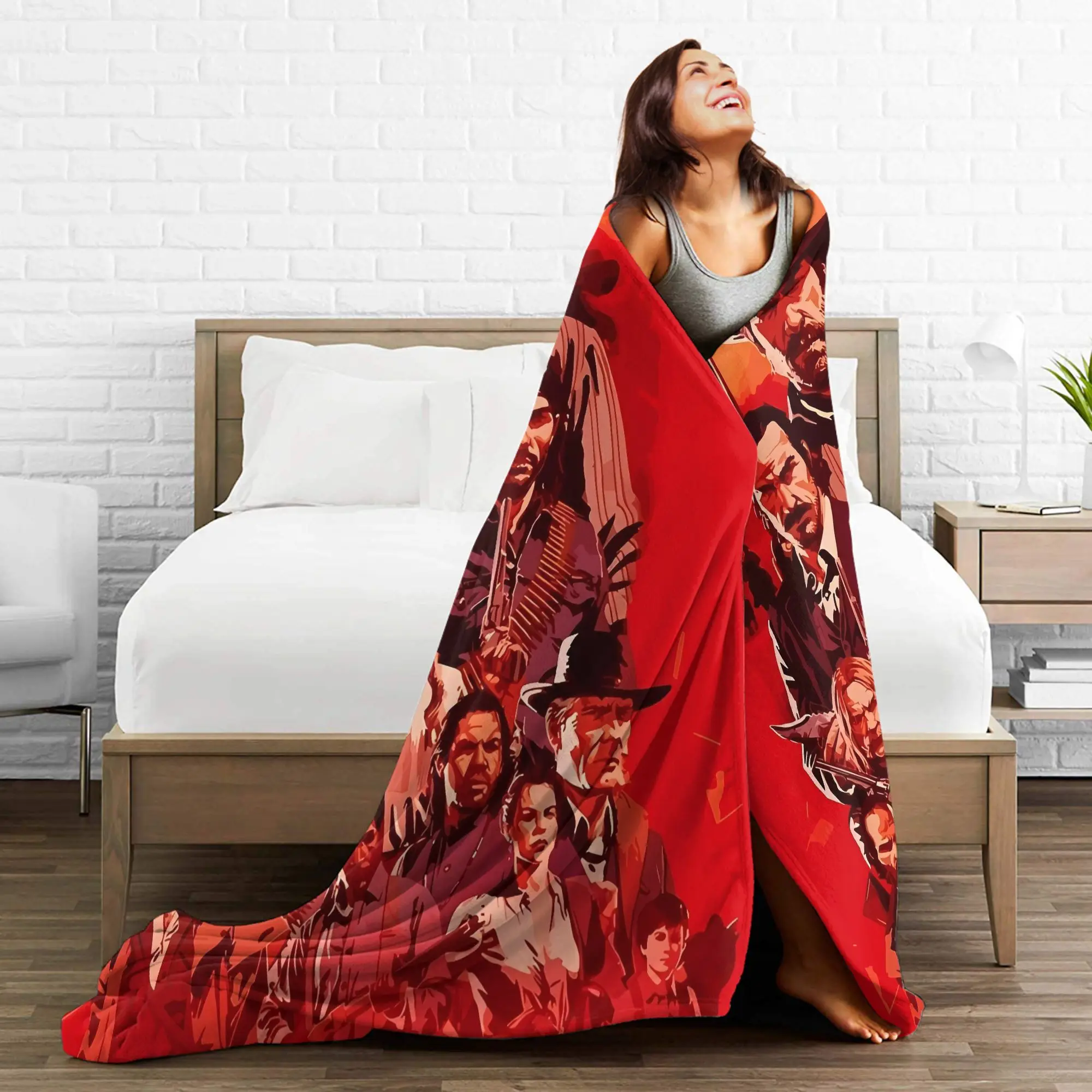 آرثر مورغان RDR 2 بطانية جودة دافئة رمي بطانية الشتاء السفر مكتب ديكور المنزل طباعة المفرش