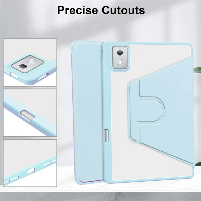 For Lenovo Tab P12 Case with Pen Holder 360 Rotating Acrylic Stand Cover For Lenovo P12 Xiaoxin Pad Pro 12.7 2023 Case tb370fu 6
