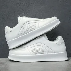 

Large Size Men's Casual oes Breathable Soft Leather Spor Slip-On Lazy Board oes Trendy White Sneakers men