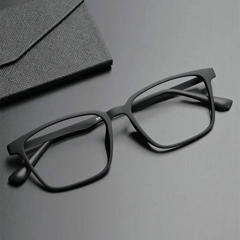 Ultra-light Fashion Square TR90 Eyewear Men Rubber Titanium Square Optical Prescription Anti Blue Light Eyeglasses Frames