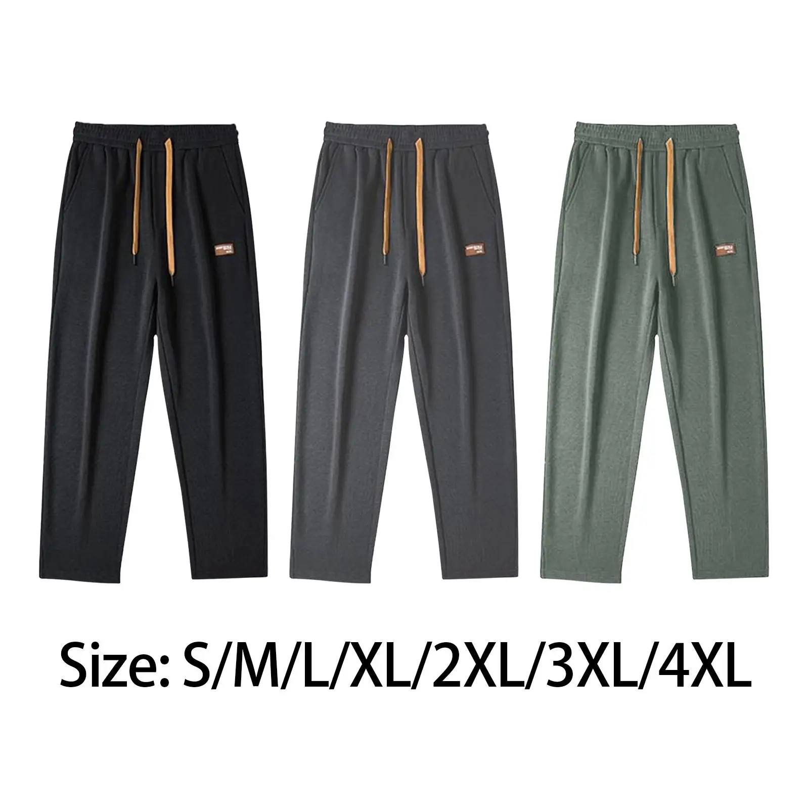 Men Sweatpants Straight Leg Trousers Track Pants for Hiking Cycling Driving