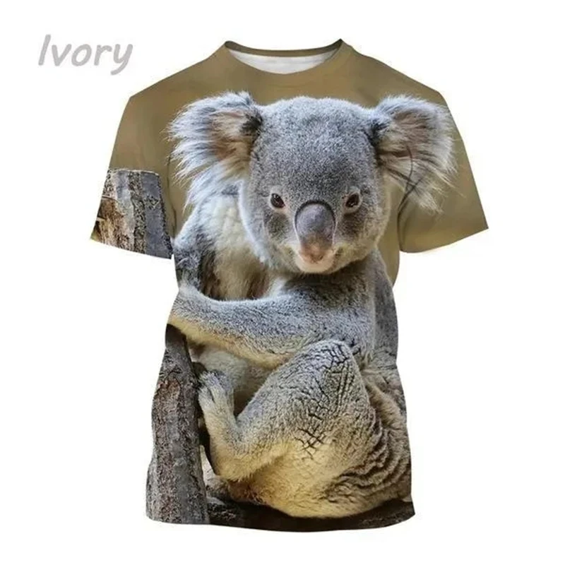 

New Koala 3D Print T Shirts Fashion Cute Animals Personality Men And Women Harajuku Casual Short-sleeved T-shirt Tops Tees Kids