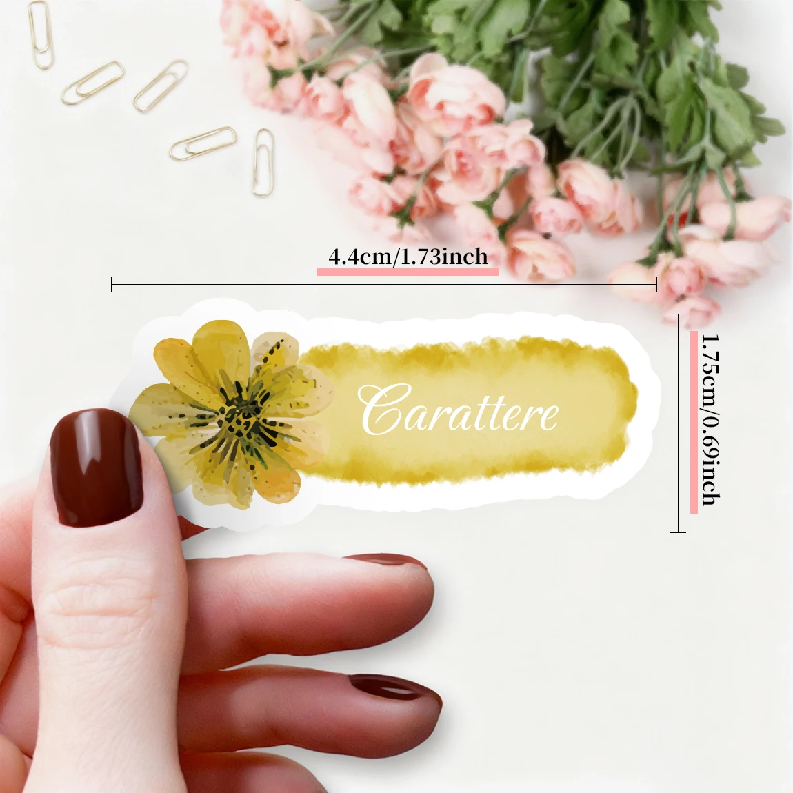 120PCS Personalized Name Stickers, Watercolor Floral Labels, Waterproof Custom Name Tags
