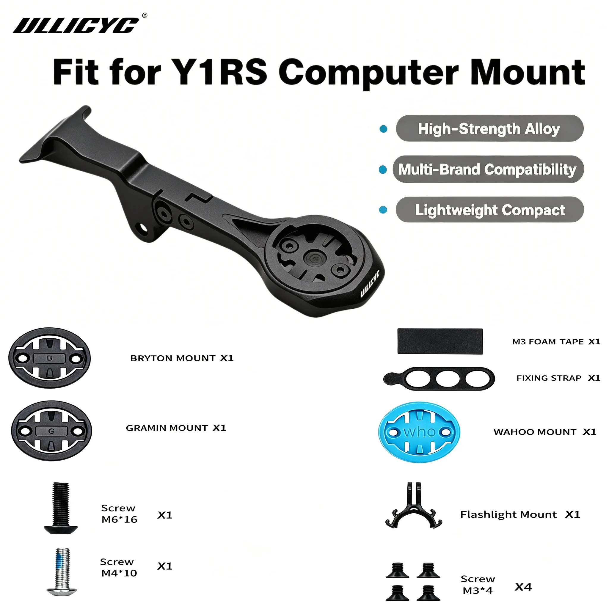 Ullicyc Aluminum Alloy Bike Computer Mount, Bracket For Y1RS Integrated Cockpit, Compatible With Garmin, Wahoo, Bryton