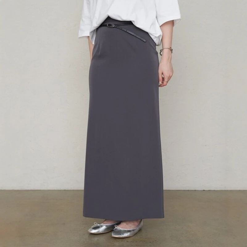 

Элегантная женская юбка прямого кроя с высокой талией, однотонная, Torowee 25, новая модель, из полиэстера, для повседневной носки