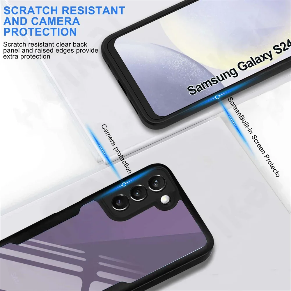 Case For Samsung Galaxy S24 S23 S22 Ultra Plus A55 A35 A15 A54 FE 5G 360 Full Shockproof Silicone Screen Protection Phone Cover image 5