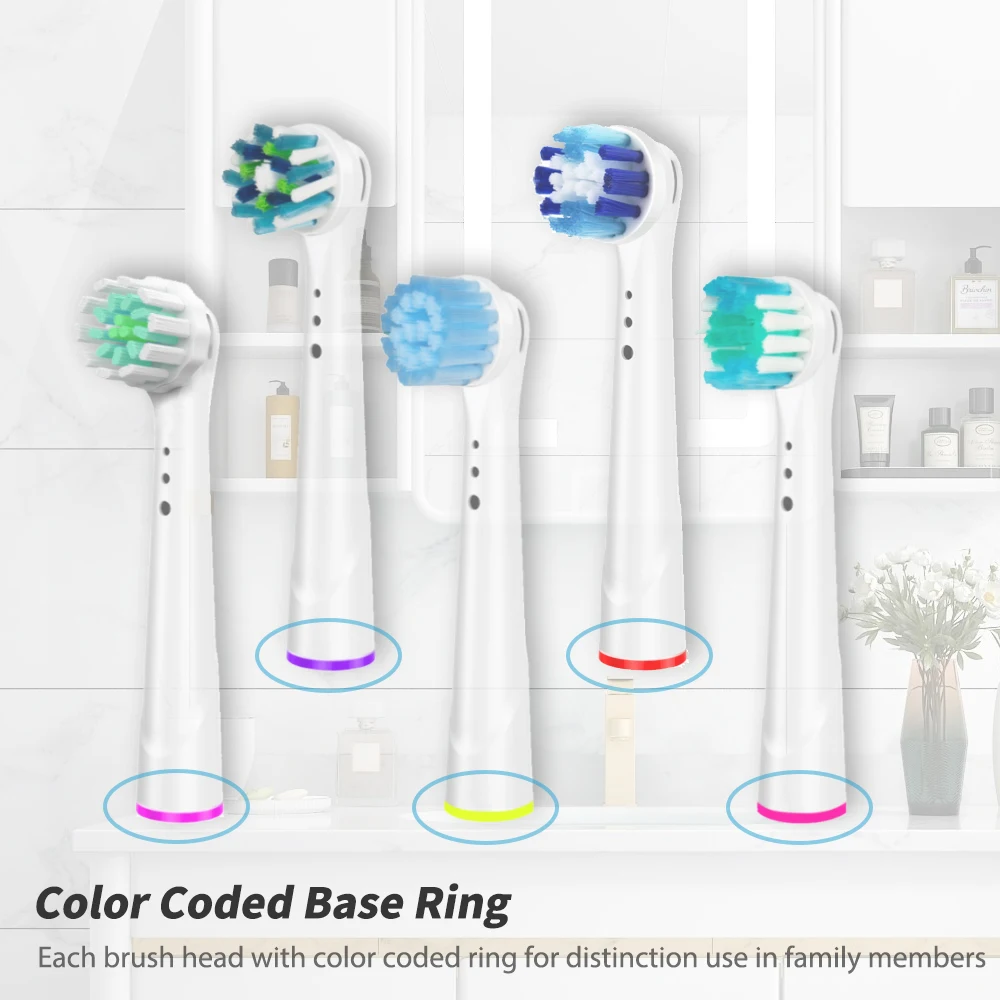 Replacement Toothbrush Heads with Protecting Covers for Oral B Electric Toothbrush to Keep Healthy Brushing and Hygienic Storage