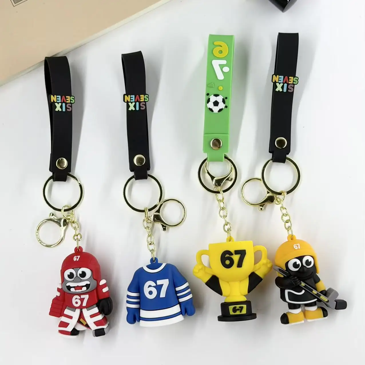 Cartoon Creative Six Seven 67 Sports Keychain Cute No. 67 Keychain Game Surrounding No. 67 Birthday Gifts for Couples Friends
