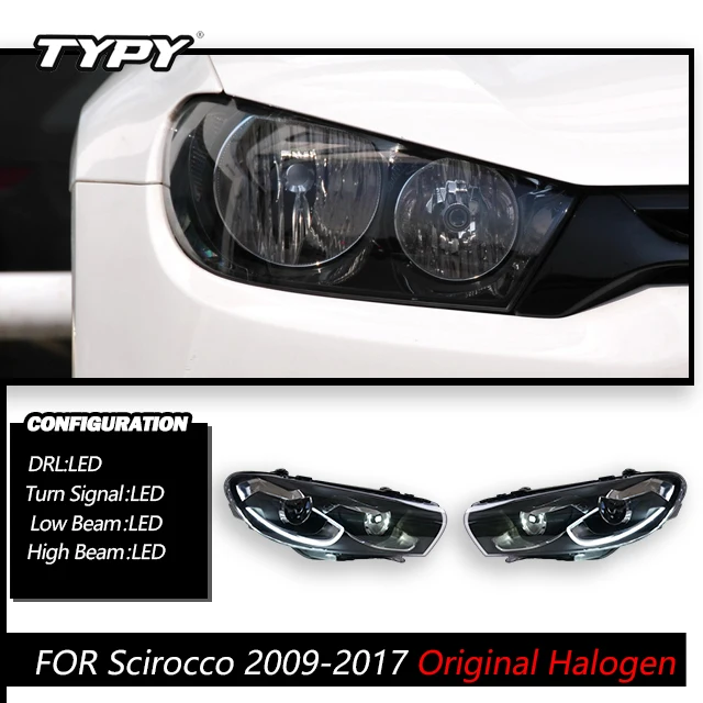TYPY-LED VWシロッコ2009-2016用カープロジェクターヘッドライト