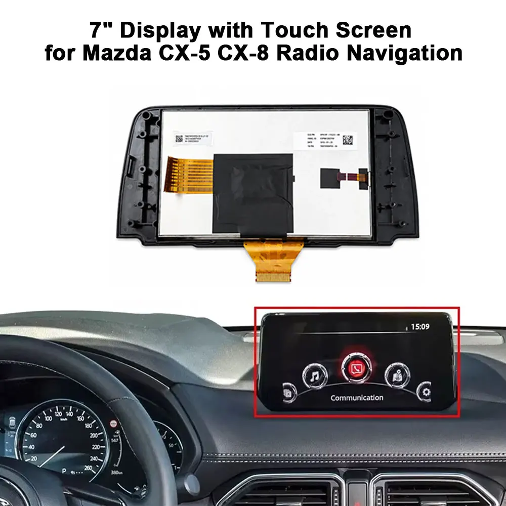 7"-Display mit Touchscreen + Digitizer-Touchscreen + Rahmen für Mazda CX-5 CX-8 Radio-Navigation – Detail 6