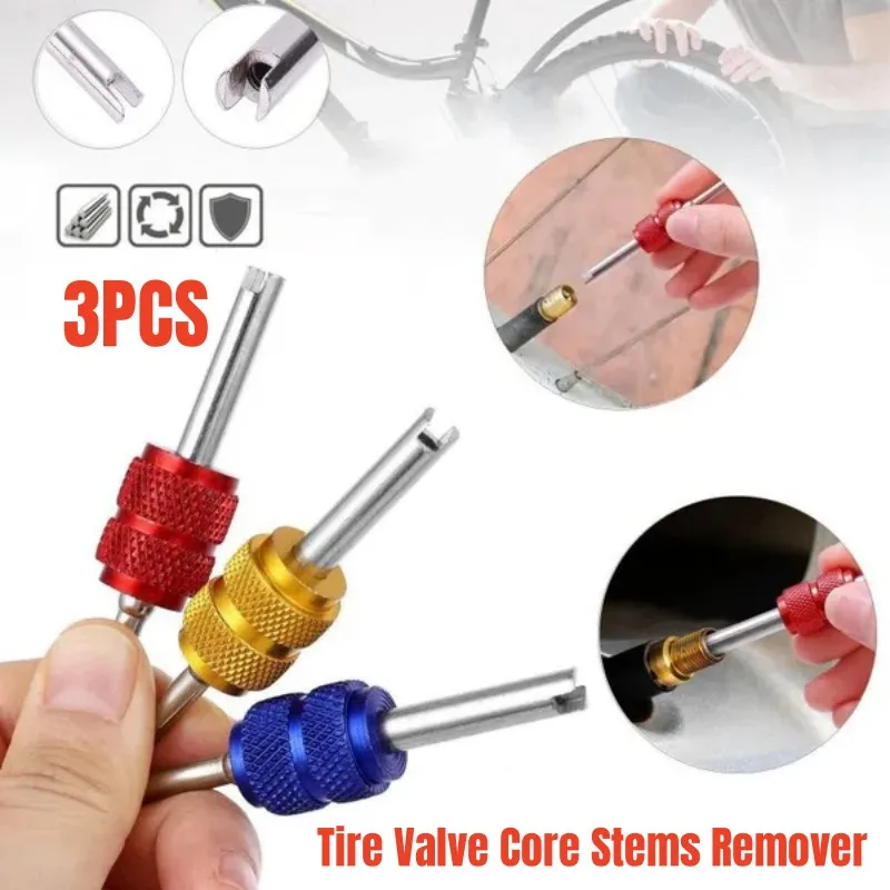 

3Pcs Universal Dual Use Car Tire Valve Core Stems Remover Screwdriver Auto Truck Wrench Motorcycle Bicycle Wheel Repair Tool