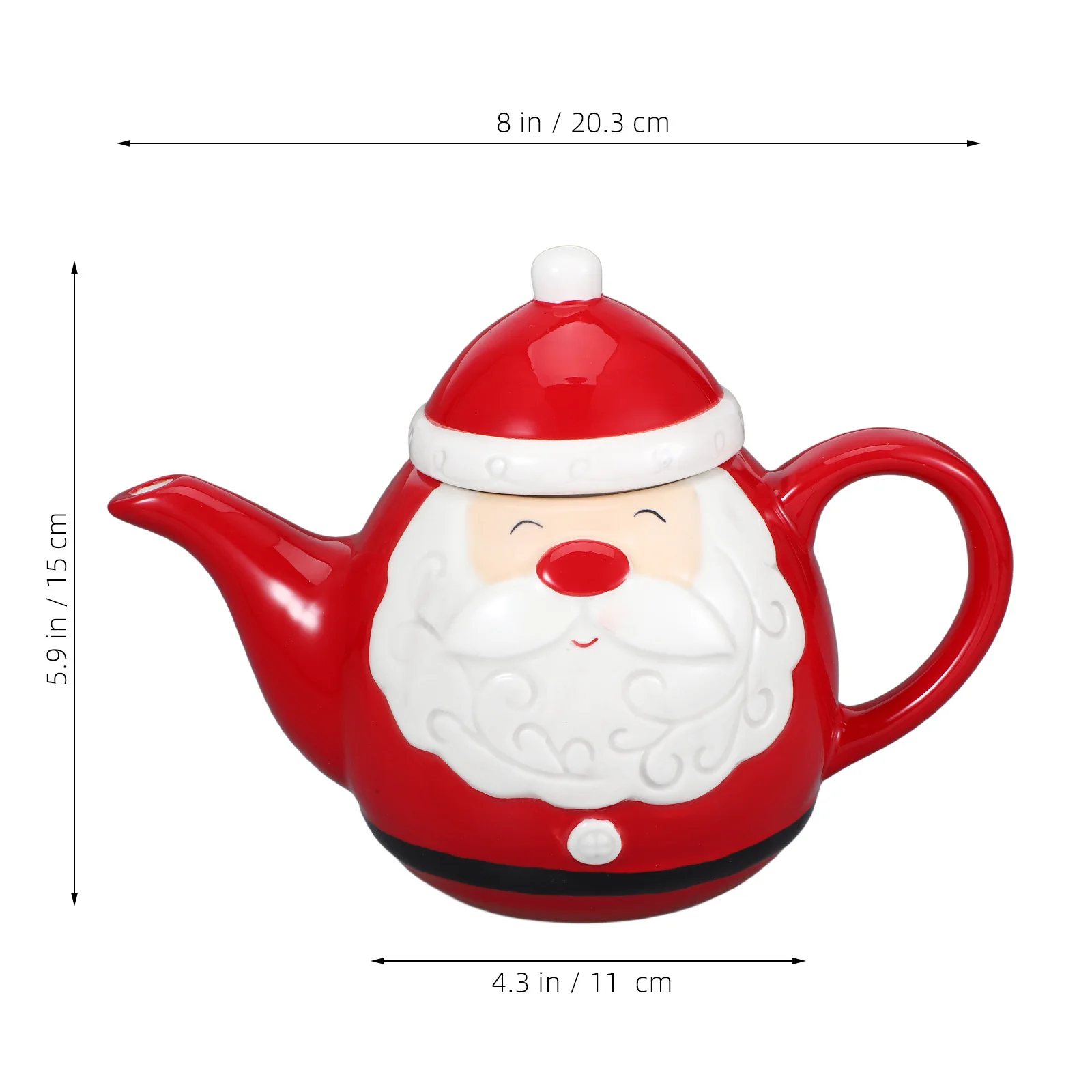 

Santa Claus Ceramic Teapot Xmas Lightweight Large Capacity Home Water Kettle Tea Pot with Loose Tea Filter Ceramic Teapot