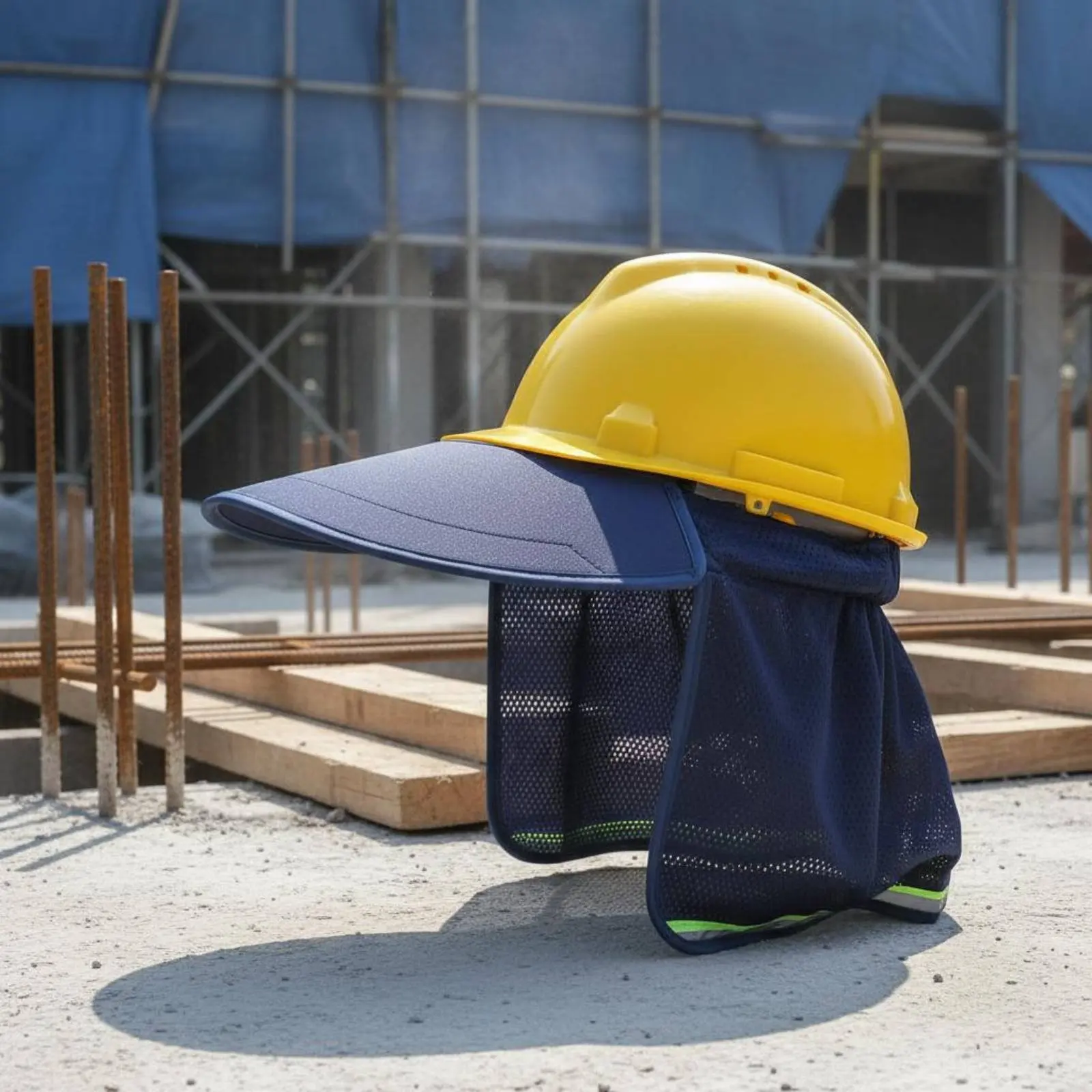 Safety Helmet Sun Visor Universal Fit Hard Hat Sun Shade Full Edge Neck Shade Easy-Clean Individual Safety Gear