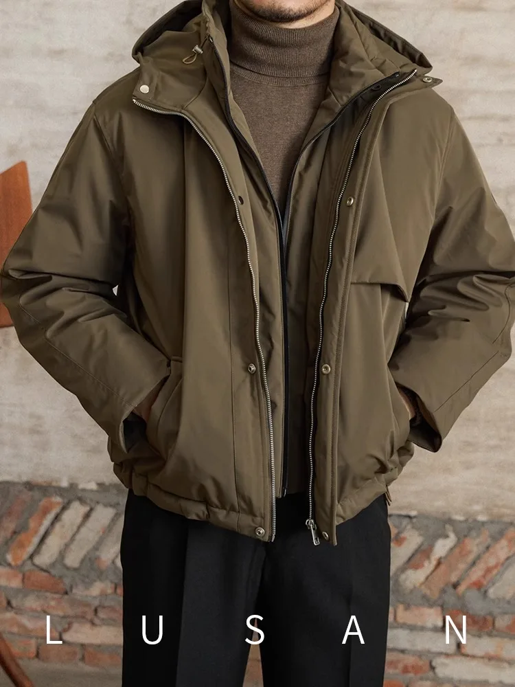 

Men's Hooded Down Jacket - Winter Windproof Warm Thick Short Puffer Coat