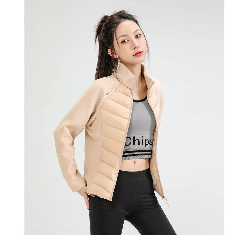 

Lightweight Spor Women's down Jaet New Sle ular Skiing Running Climbing Yoga Fitn Inner Slimming Warm Coat