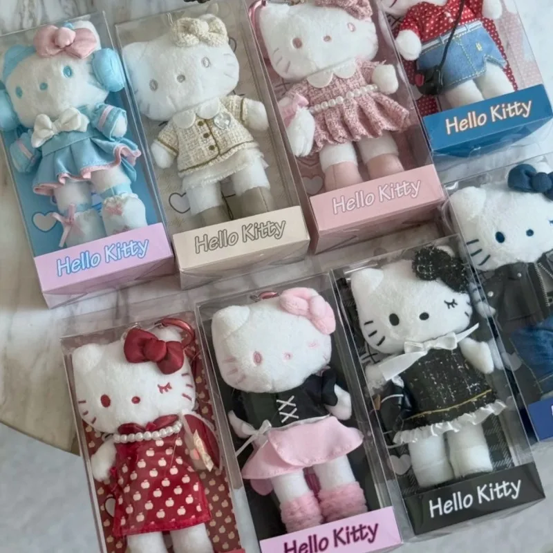 Miniso sanrio olá kitty kawaii dos desenhos animados pequena fragrância boneca de pernas longas limitada boneca mochila pingente requintado pingentes bonito