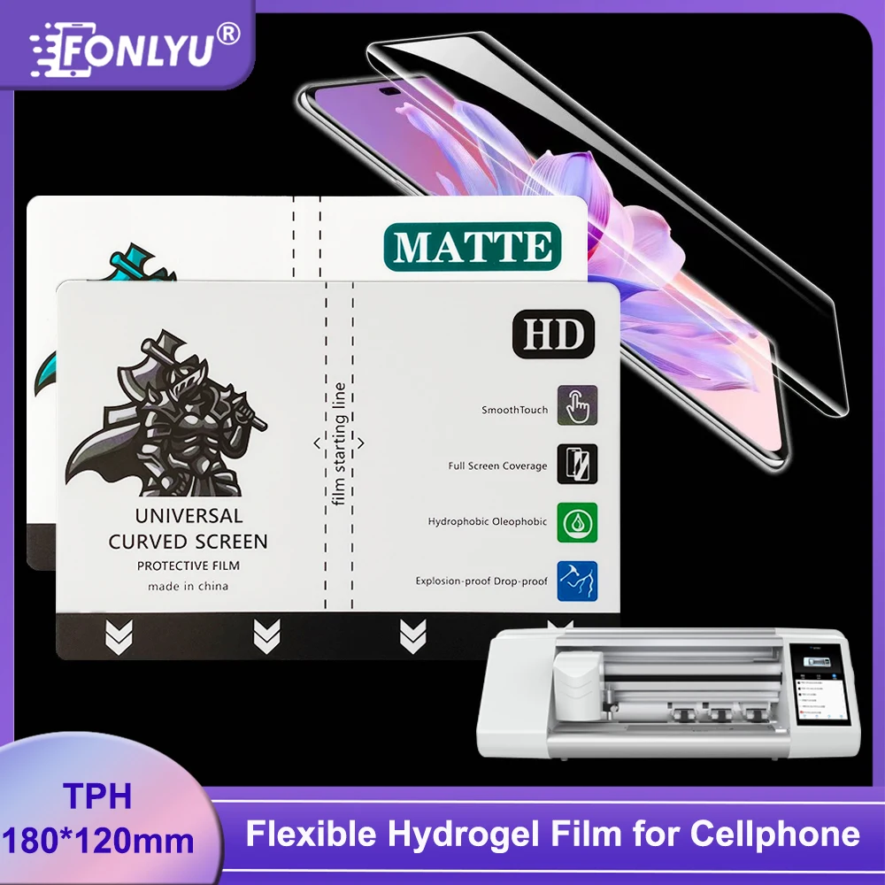 

50PCS TPH HD CLEAR MATTE Privacy Flexible Hydrogel Film Mobile Phone Screen Protector For Cutting Machine Plotter