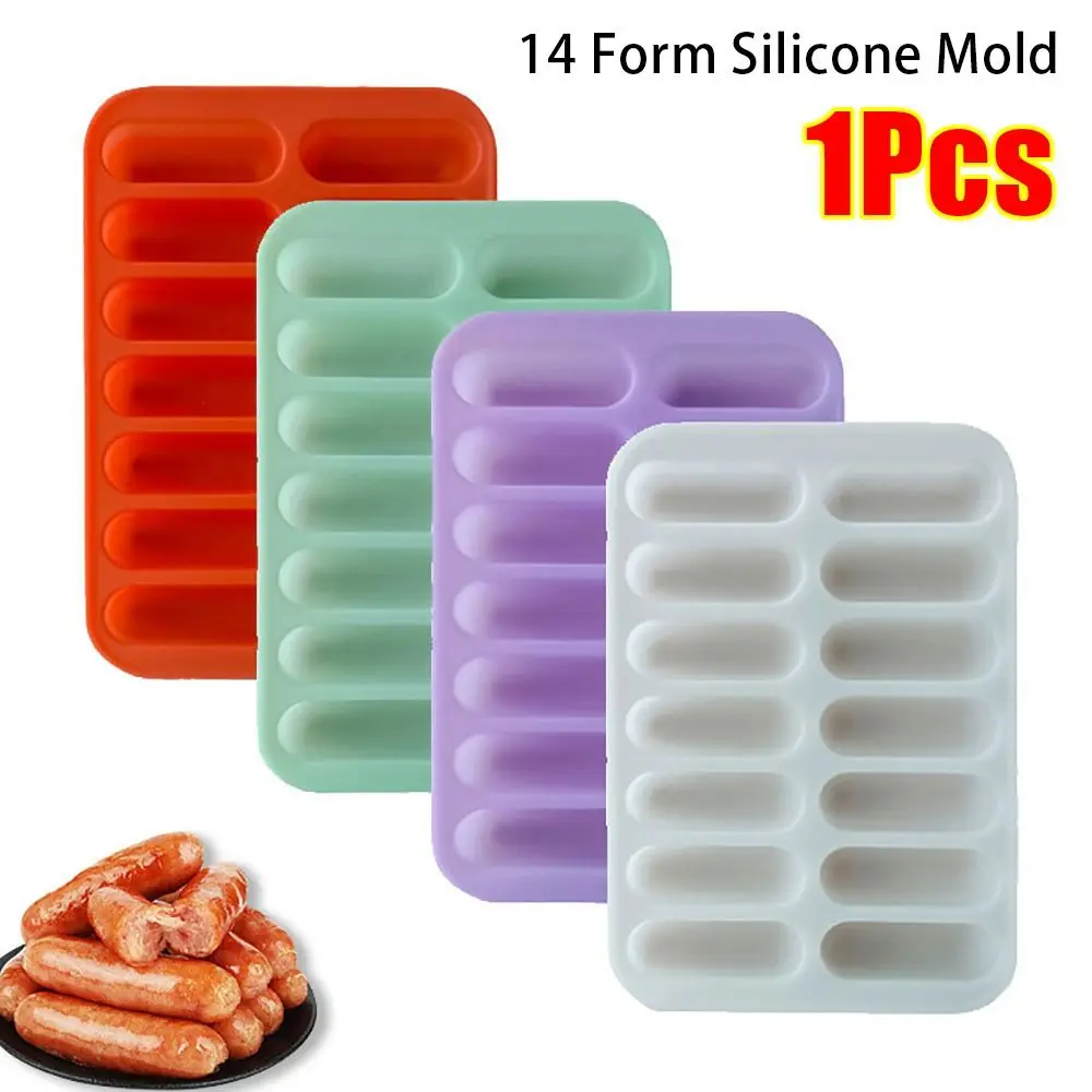 Küche Wurst Maker Form Silikon Form DIY Antihaft 14 Form Mit Deckel Herstellung Wurst Form Hot Dog, Der Form kochen Werkzeuge