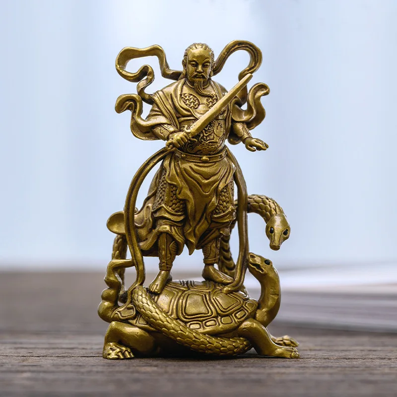 

Zhenwu Emperor Bronze Statue Xuanwu Xuantian Emperor God Statue Ornament Home Worship Home Zen Tea Space Decoration