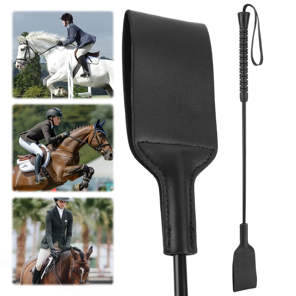 

21Inch Horse Whip with Handle Equestrian Training Horse Whip PU Leather Outdoor Portable Pointer for Equestrian Sports