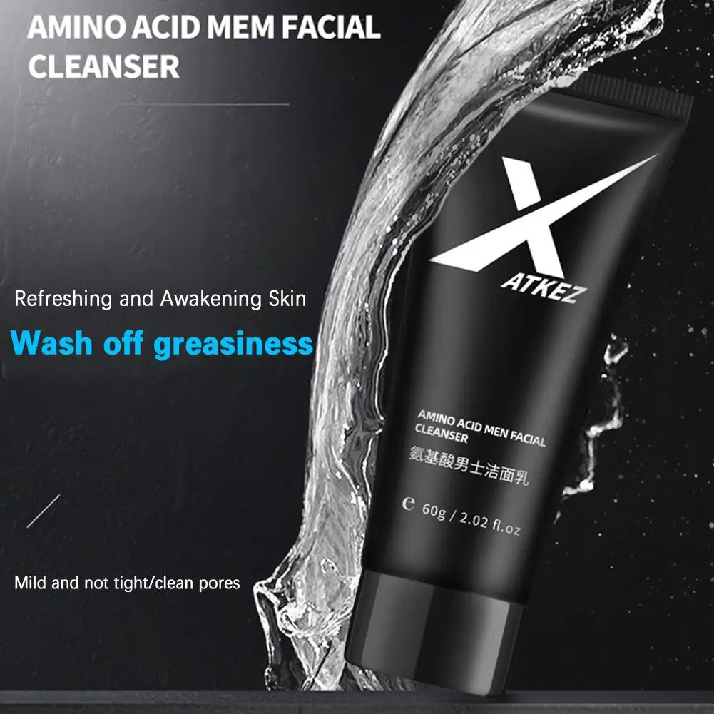 Amino Acid Cleanser For Men Deep Cleansing Gentle Oil Control Hydrating Moisturizing Oil Removing Fresh Rich Foam Cleanser S4F5