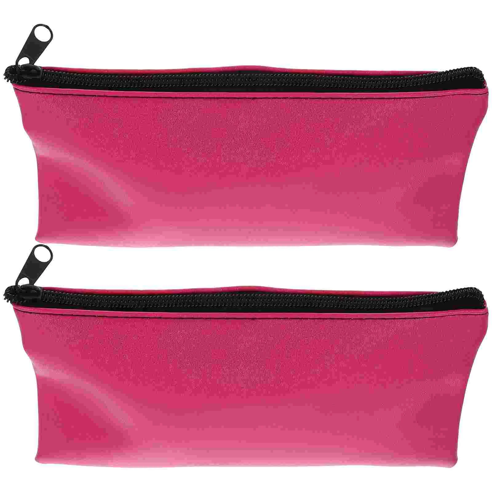 2 Pcs Folder Organizer Storage Bag Cash Bags with Zipper Money for Rosy Miss