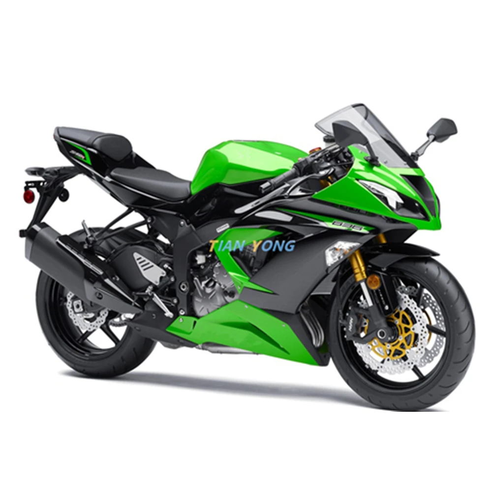 For Kawasaki 636 ZX6R ZX 6R 2013 Universal Fairing Full Kit Emblem Stickers Motorcycle Body Waterproof Green Decoration Decals