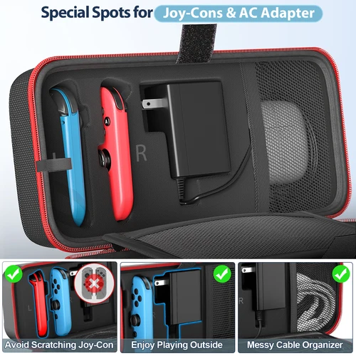 Imagen 2 del producto Bolsa de almacenamiento grande para Switch, funda protectora portátil para transporte, bolsa de viaje impermeable antiarañazos para Nintendo Switch