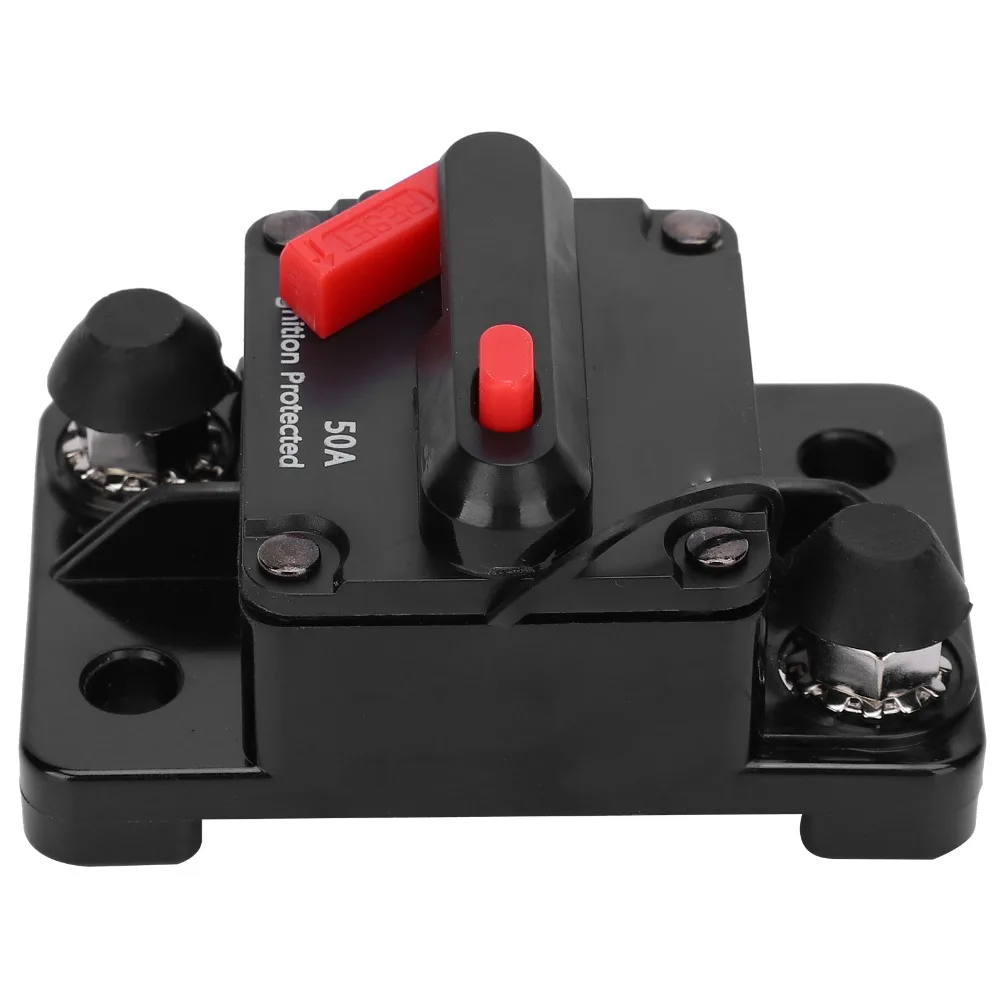 

DC12‑42V Circuit Breaker 50A-300A Waterproof Design Auto Reset Fuse Holder Waterproof Fuse Holder Car Applications