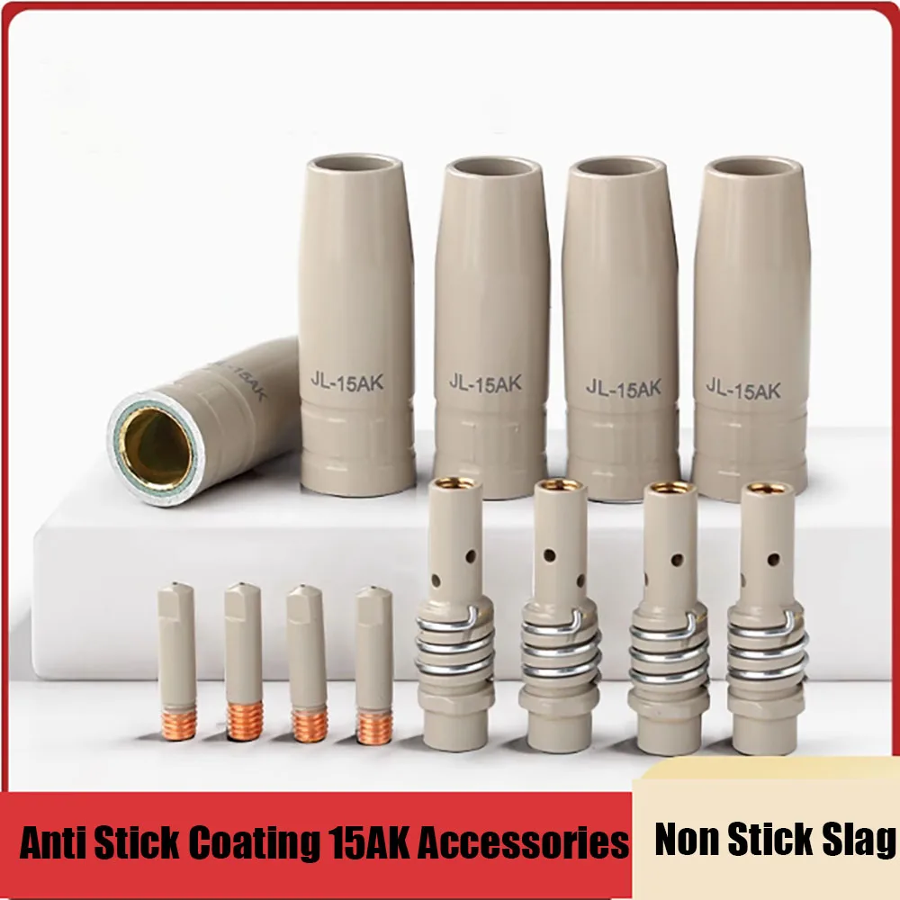 Two Protection Welding Nozzle 15AK Coating Gas Shielded Welding Conductive Nozzle Connecting Rod Non Stick Welding Slag Welding