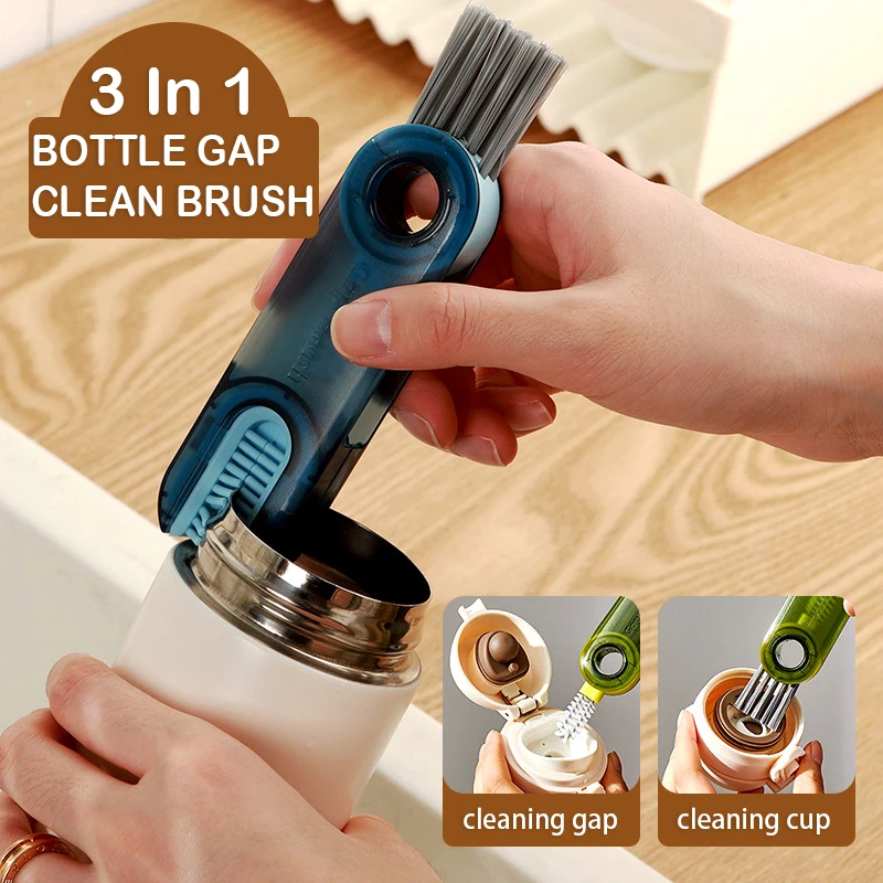 3 In 1 Multifunctional Brush U-shaped Brush Cup Mouth Brush Insulation Cup Bottle Mouth Cleaning Brush Portable Travel Cleaning