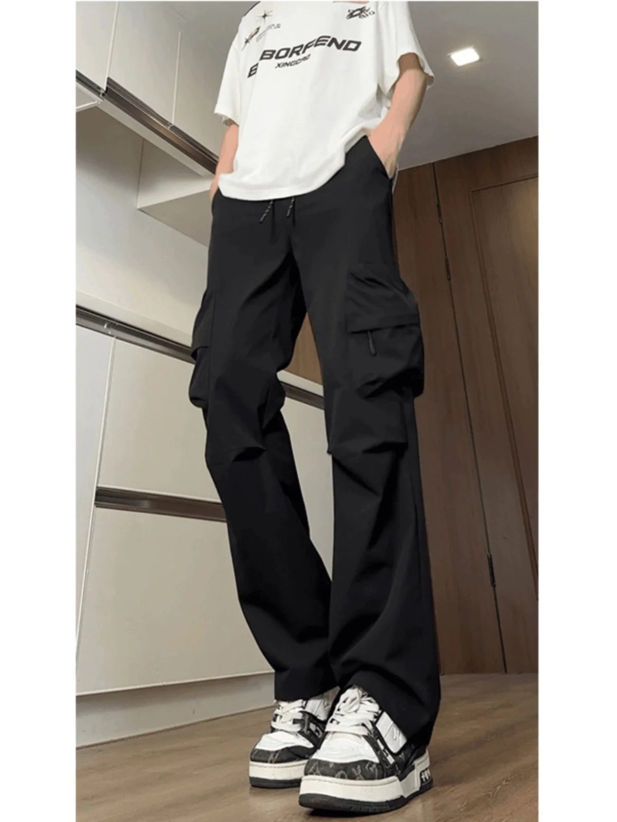 

Bla Samurai Large ket Work Pants Men's Summer Ice Silk Qui Dry Waterproof Hiking Pants Casual Loose Fit Outdoor Mounta...