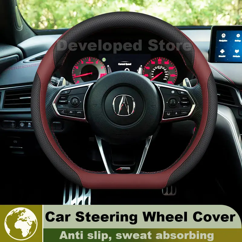 Leather Car Steering Wheel Cover For Acura TLX Type S RDX 2021-2026 Popular Style Auto interior Acura Integra 2025 Accessories