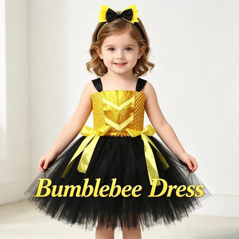 

Cute Fluffy Tulle Tutu Dress Bowknot Decor Princess Style Cosplay Costume for Stage Performance Dance Party Theme Show Outfit