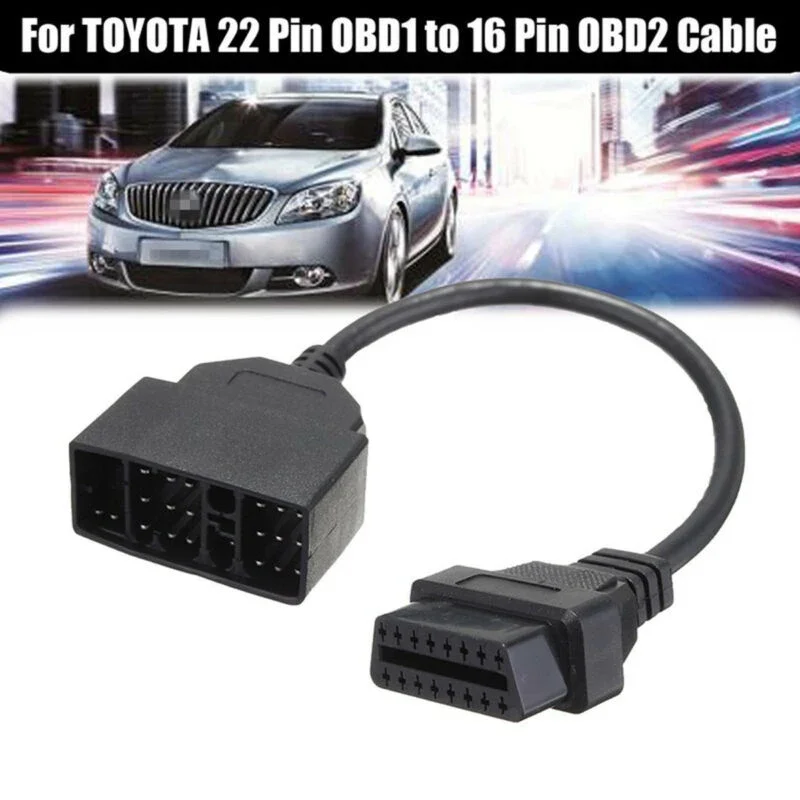 

22 Pin OBD1 To 16 Pin OBD2 Converter Adapter Cable For TOYOTA Diagnostic Scanner Vehicle Fault Diagnosis Instrument