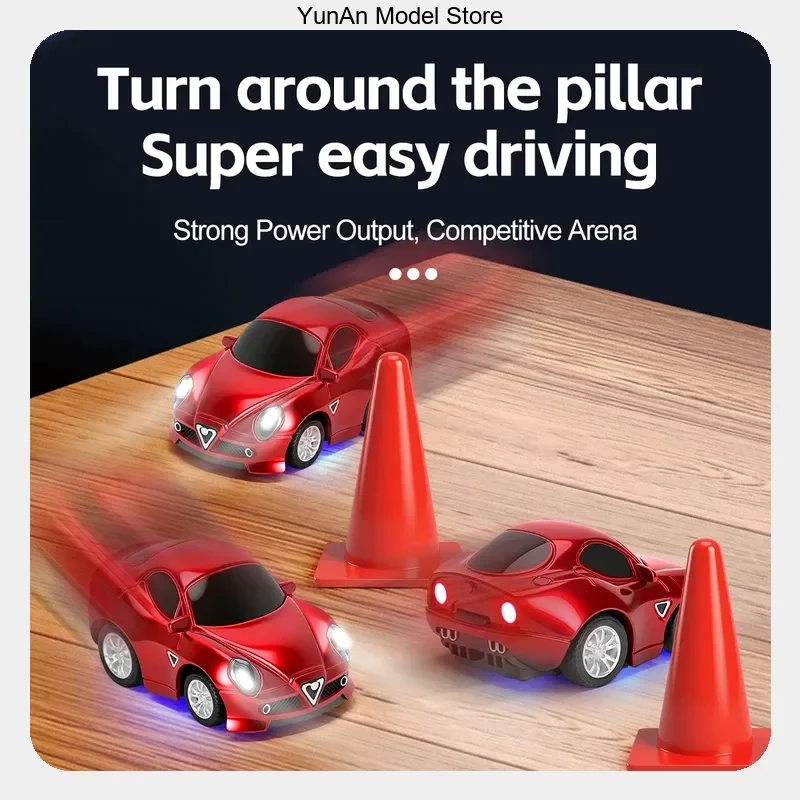 WLtoys Q7201 1/72 Scale Full Proportional RC Pocket Car with Gyro Stabilizer LED Underglow & 3 Speed Modes Desktop Racer