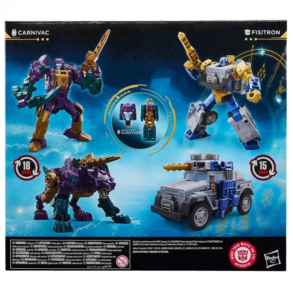 [IN-STOCK] Hasbro Transformers Age of the Primes Wreck'n Doom Collection Carnivac & Fisitron 2-PACK Action Model Figure Toys