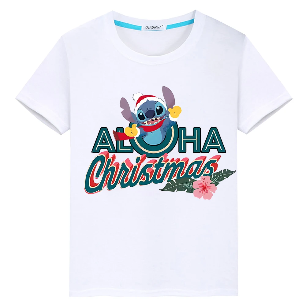 

Stitch Disney t shirt for kids boy 10years Print 100%Cotton Short Tops Kawaii Tshirt Anime Tees y2k one piece kids clothes girls