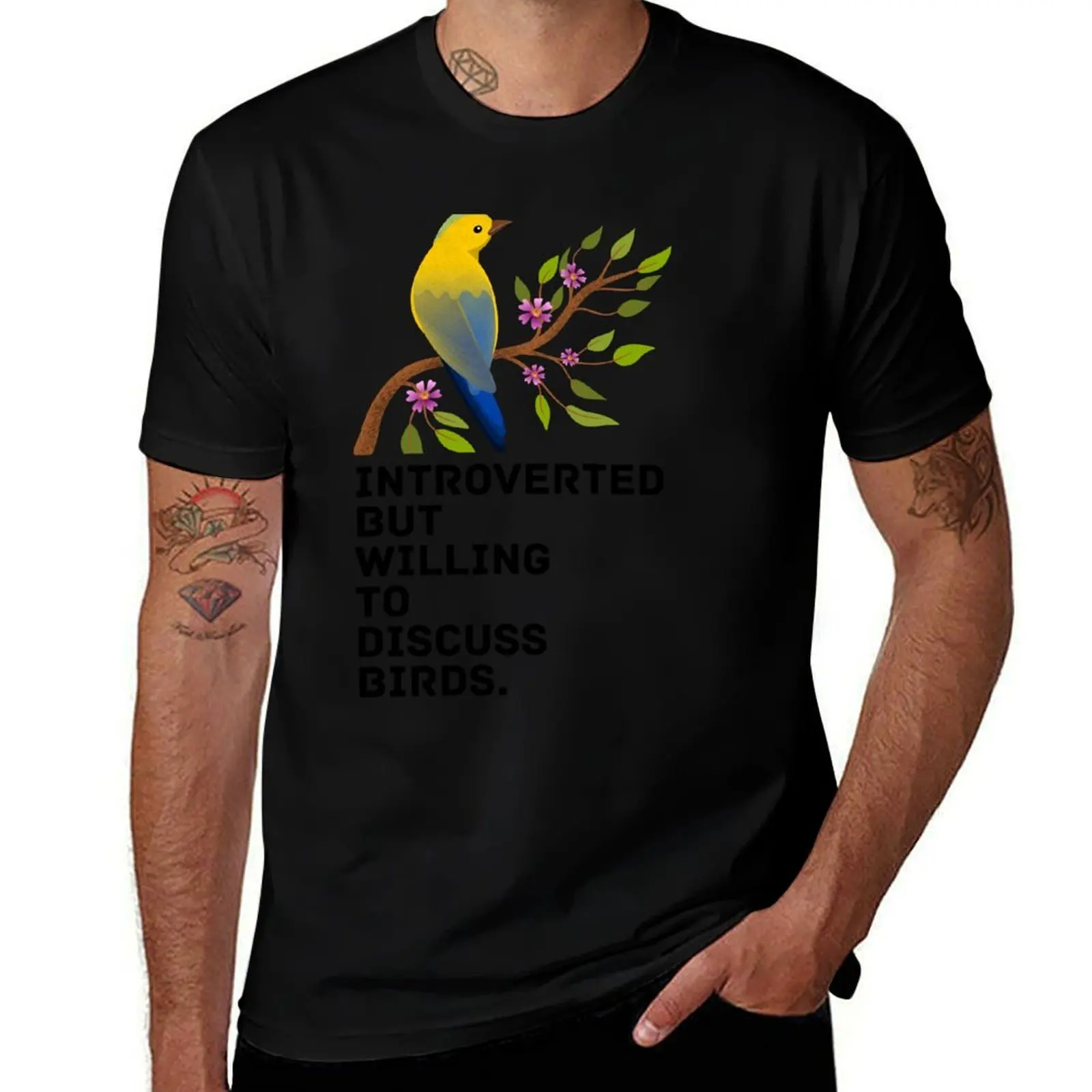 

introverted but willing to discuss birds T-Shirt Dry Fit Athletic Short Sleeve Shirt
