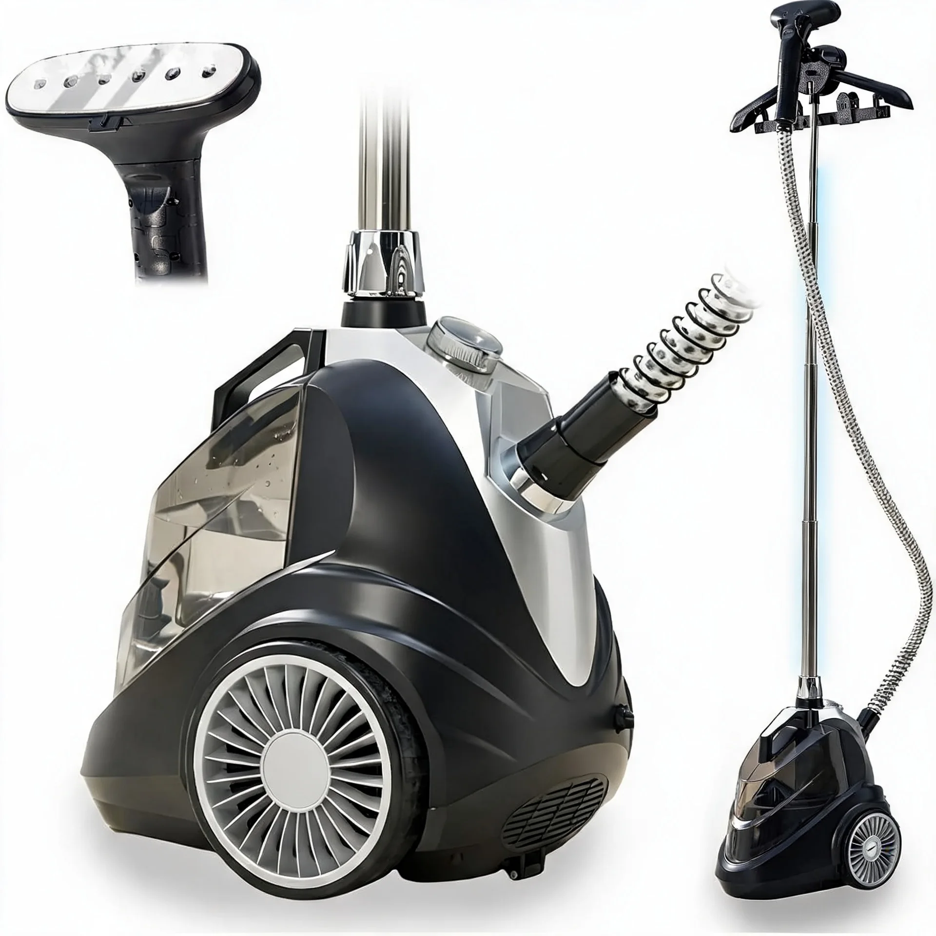 

Garment Steamer Upright Commercial Luxury Size 1800W 10 Steam Settings Wheels Smart Auto Shut-Off Fast Wrinkle Removal for Home & Business Use Professional