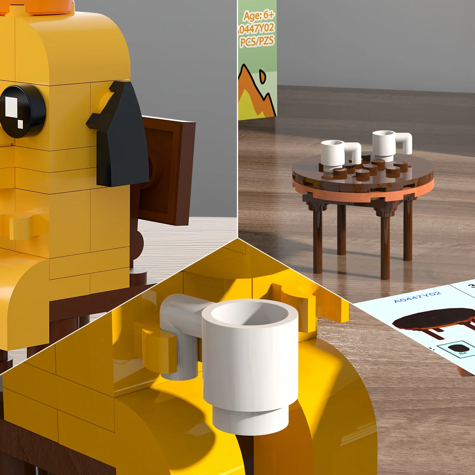 هذا مكعبات بناء رائعة للكلاب - تمثال رائع قابل للجمع على شكل شخصية كوميدية للجرو، هدية مثالية لعيد الميلاد/عيد الميلاد للأطفال