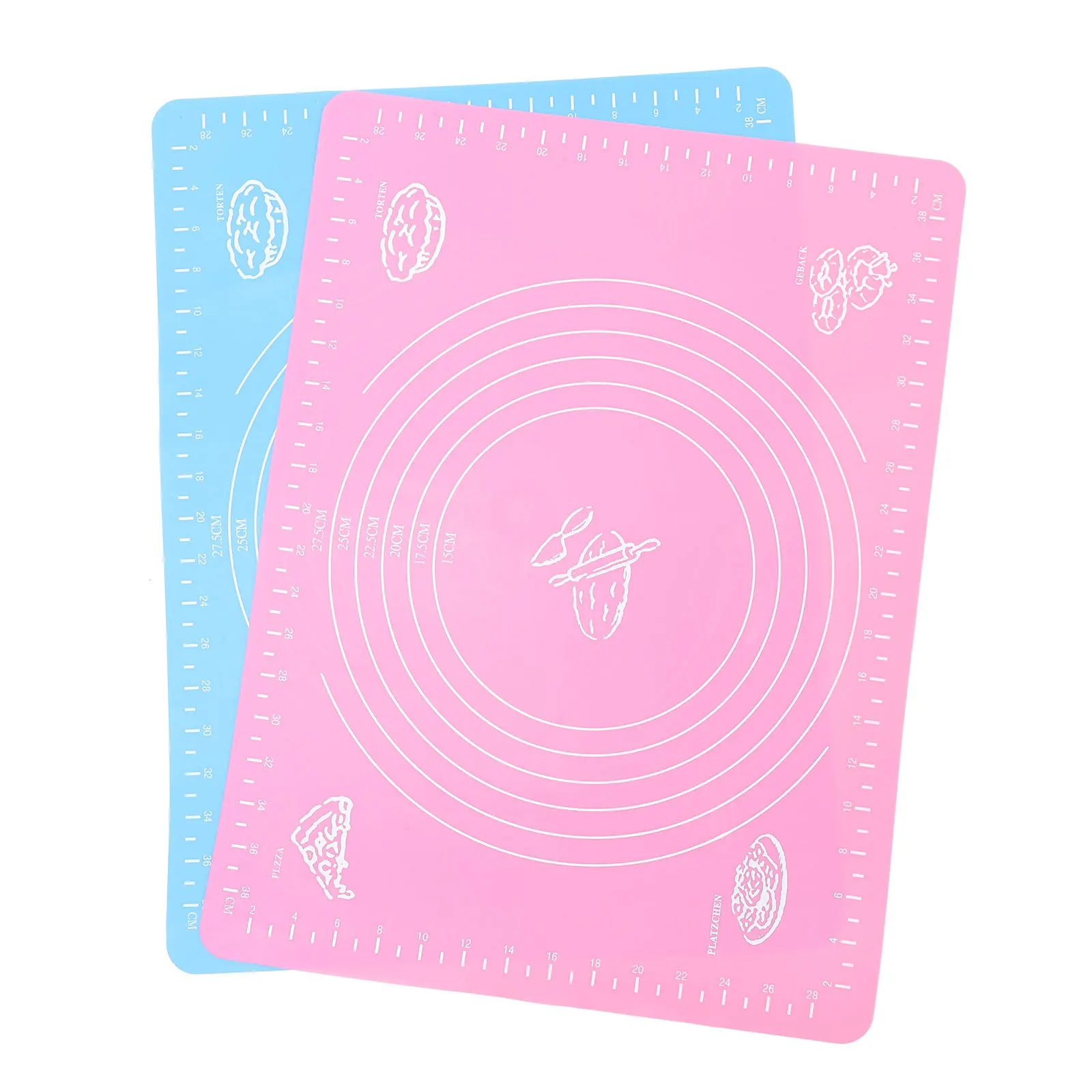 

2pcs Silicone Baking Mat Premium Food Grade Non-Skid For Pastry Dough Pizza Bread Rolling Mats Kitchen Baking Tools