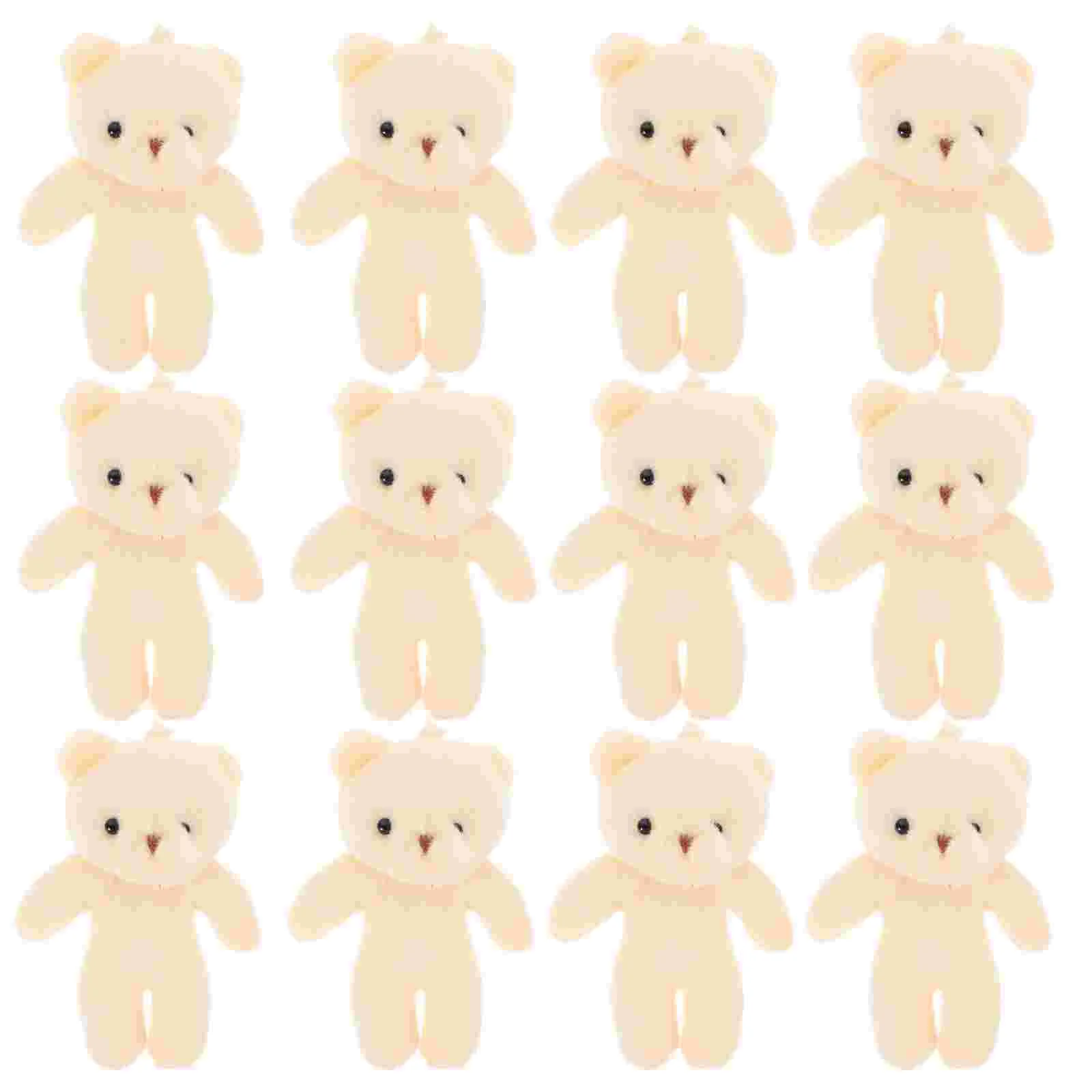 12 Pcs Mini Rabbit Toys Bear Figurines Statue Lovely Pendant Decorative Tiny Bears Portable Cloth Child Hanging