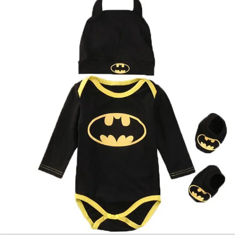 DC Anime Figure Triangle Style Baby Romper Cosplay Superhero Batman Cotton Kawaii Baby Home Bodysuit Personalized Birthday Gifts