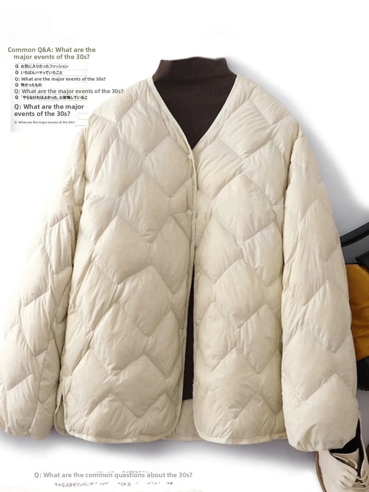 

Faionable Легкий пуховый хлопок Jaet Женская свободная теплая верхняя одежда Sli Retro V-ne на пуговицах Long Sve